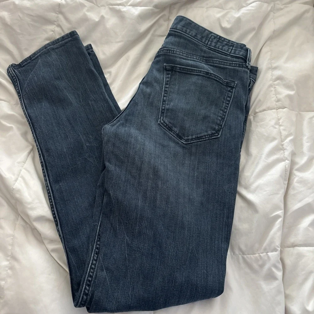 Banana Republic Mens 32 X 34 Slim Fit Jeans Medium Wash Distressed Blue
